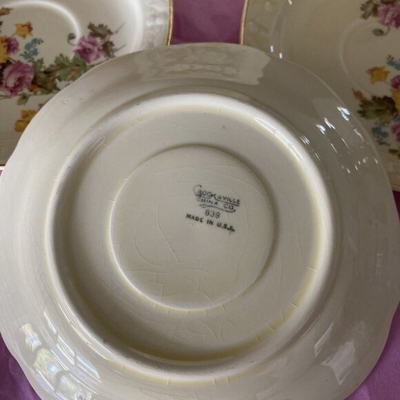 Crocksville China 5” Saucer Plates 838 Floral USA Farmhouse Cottage Brun… - Picture 6 of 6